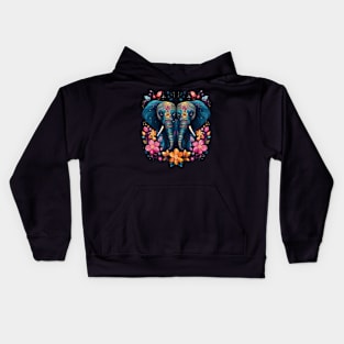 Elephant Couple Valentine Kids Hoodie